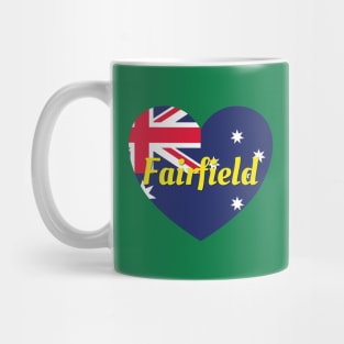 Fairfield NSW Australia Australian Flag Heart Mug